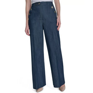 Tommy Hilfiger Women's Denim Bootcut-Leg Sailor Pants Navy Size 8 17036